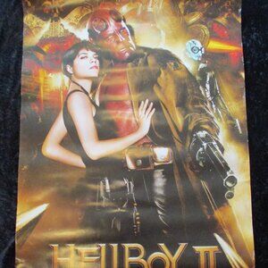 Vtg 2008 Universal Studio Hellboy II The Golden Army Movie Promo Poster 2 Sided